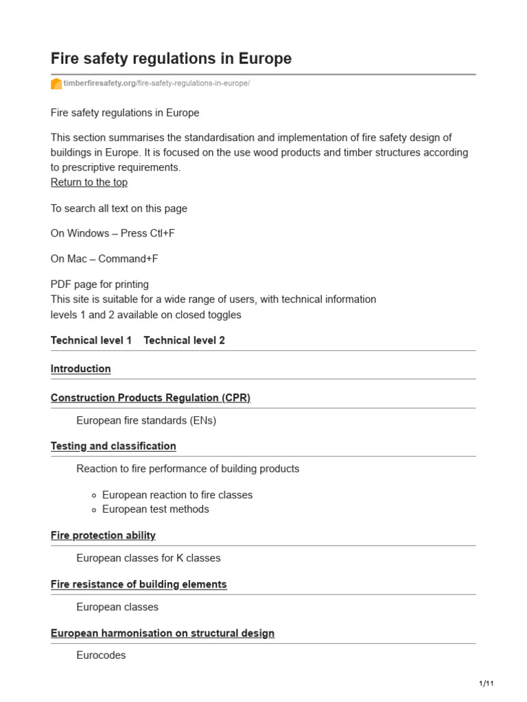 Fire Safety Regulations in Europe | PDF | Science & Mathematics ...