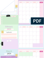 Pastel Colorful Playful Cute Planner Monthly Yearly Calendar 2024