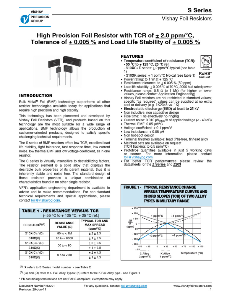 S Series | PDF | Resistor | Electric Power