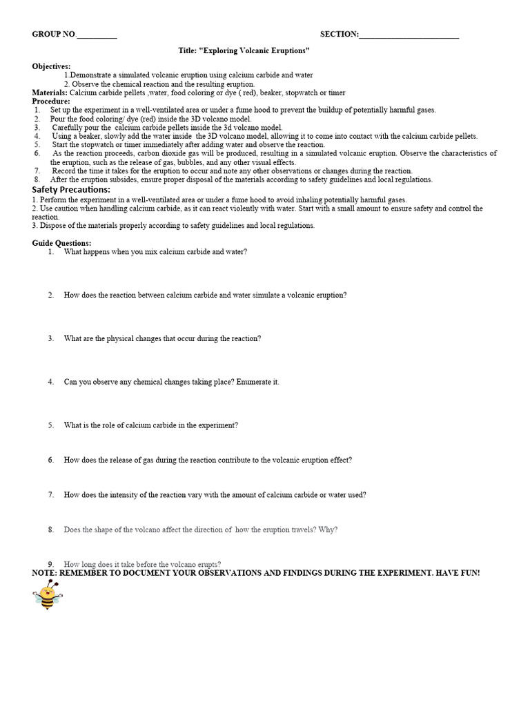 Volcanic Eruption Experiment Pdf Volcano Types Of Volcanic Eruptions