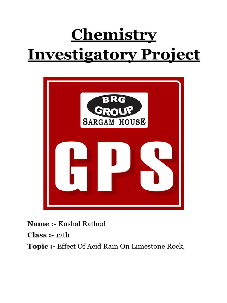 Chmistry investigatory project pdf