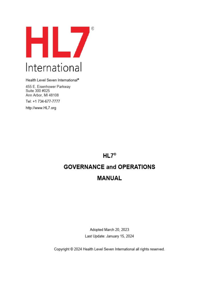 HL7 Governance and Operations Manual | PDF | Business | Finance & Money ...