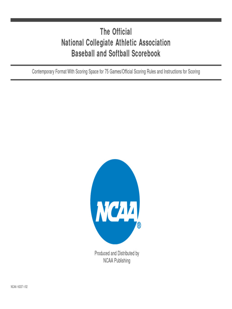 Official NCAA Baseball/Softball Scorebook | PDF | Pitcher | Ball Games
