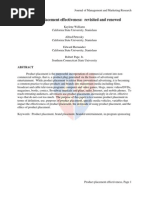 Download Product Placement Journal of Management and Marketing Research by Jason Rekker SN71020713 doc pdf