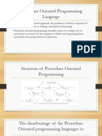 Procedure Oriented Programming Language