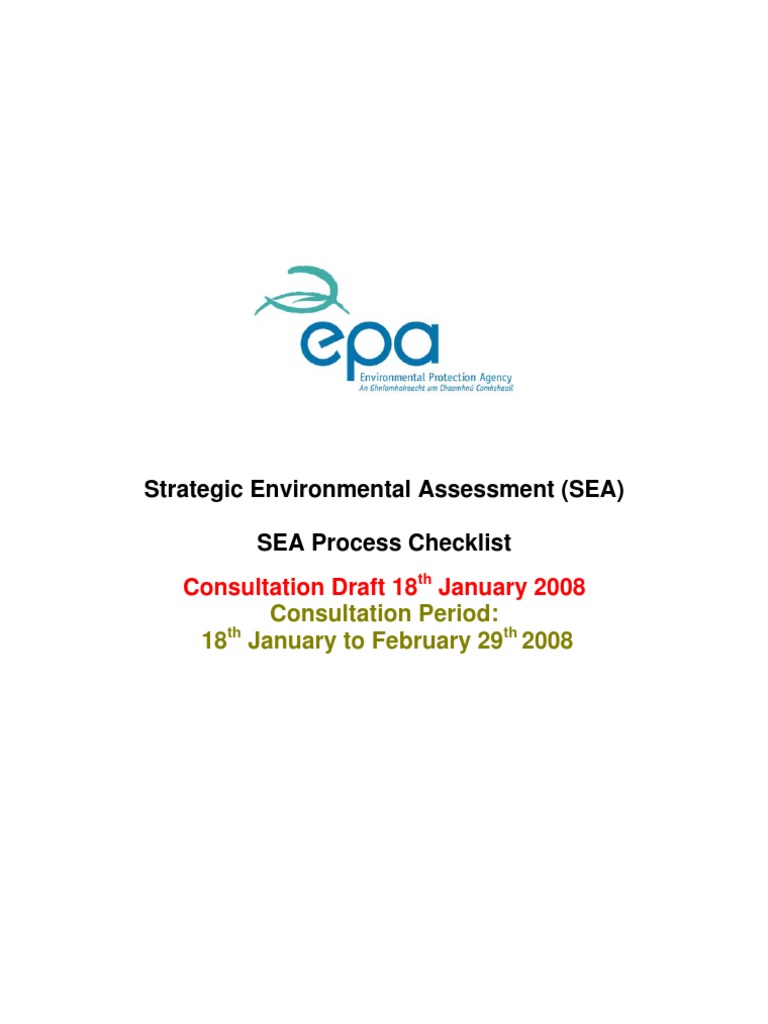 SEA Process Checklist Guide | PDF | Environmental Impact Assessment ...