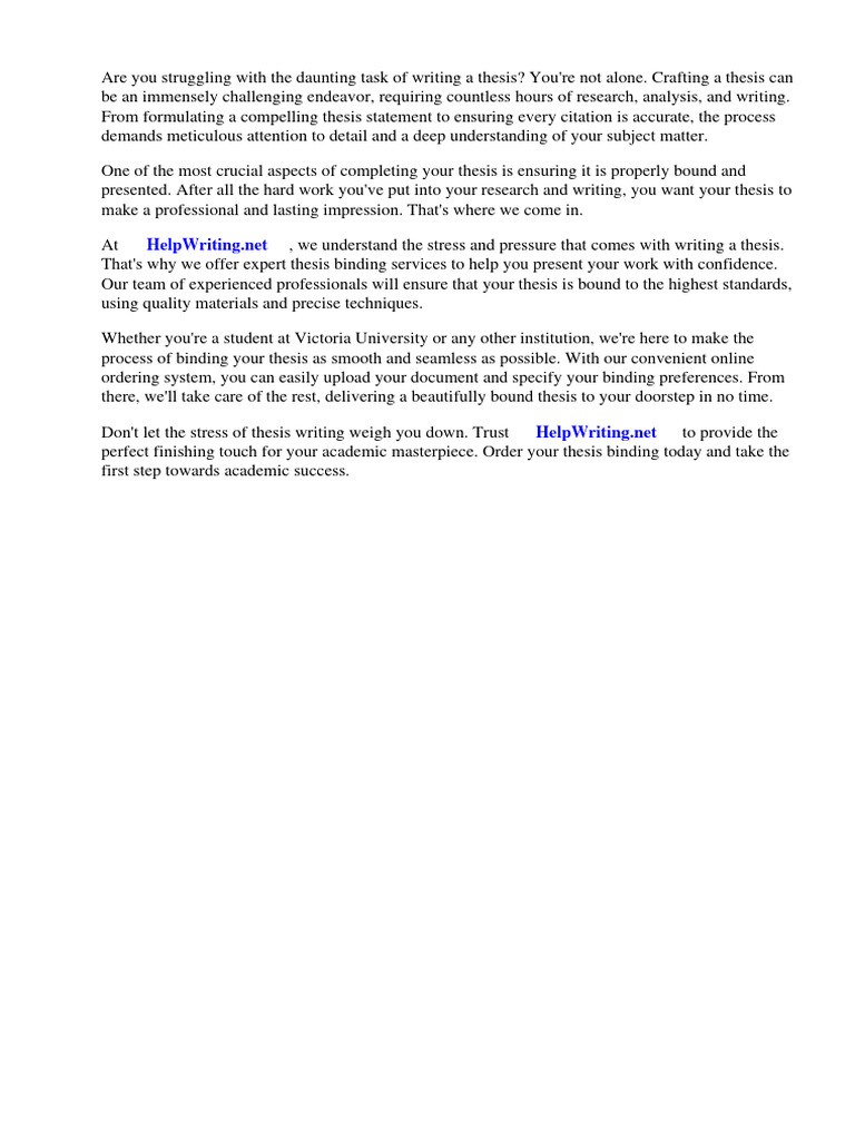 Thesis Binding Victoria University Pdf Thesis Bookbinding