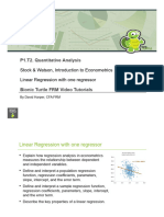 P1.T2. Quantitative Analysis: Stock & Watson, Introduction To Econometrics Linear Regression With One Regressor