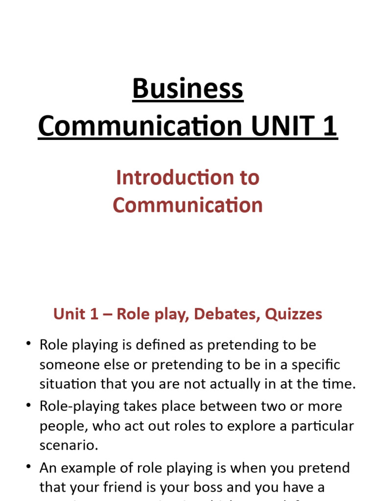 105 Unit 1 2 Role Play Debates Quizes PDF Thought Quiz
