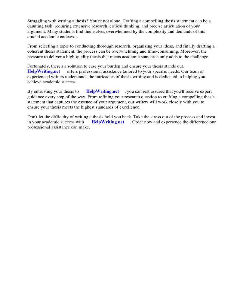 Sample Thesis Statement Pdf Essays Thesis