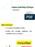 EAPP Critical Approaches in Writing A Critique