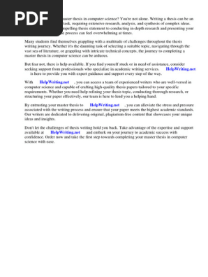 Master Thesis Ideas Computer Science