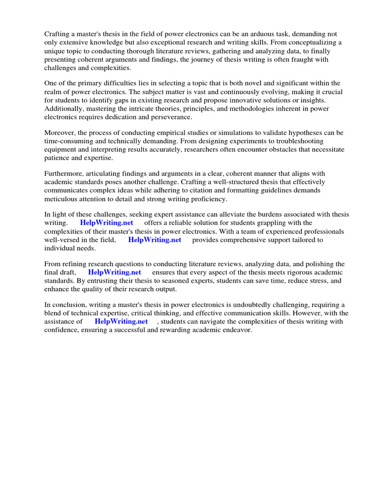 Master Thesis Power Electronics Pdf