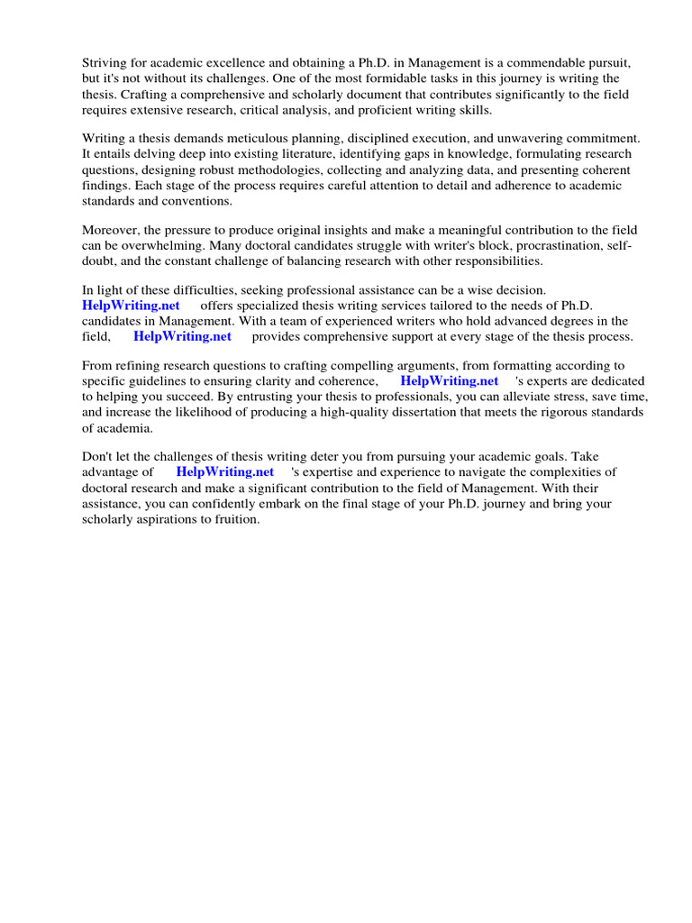 Thesis for phd in management pdf