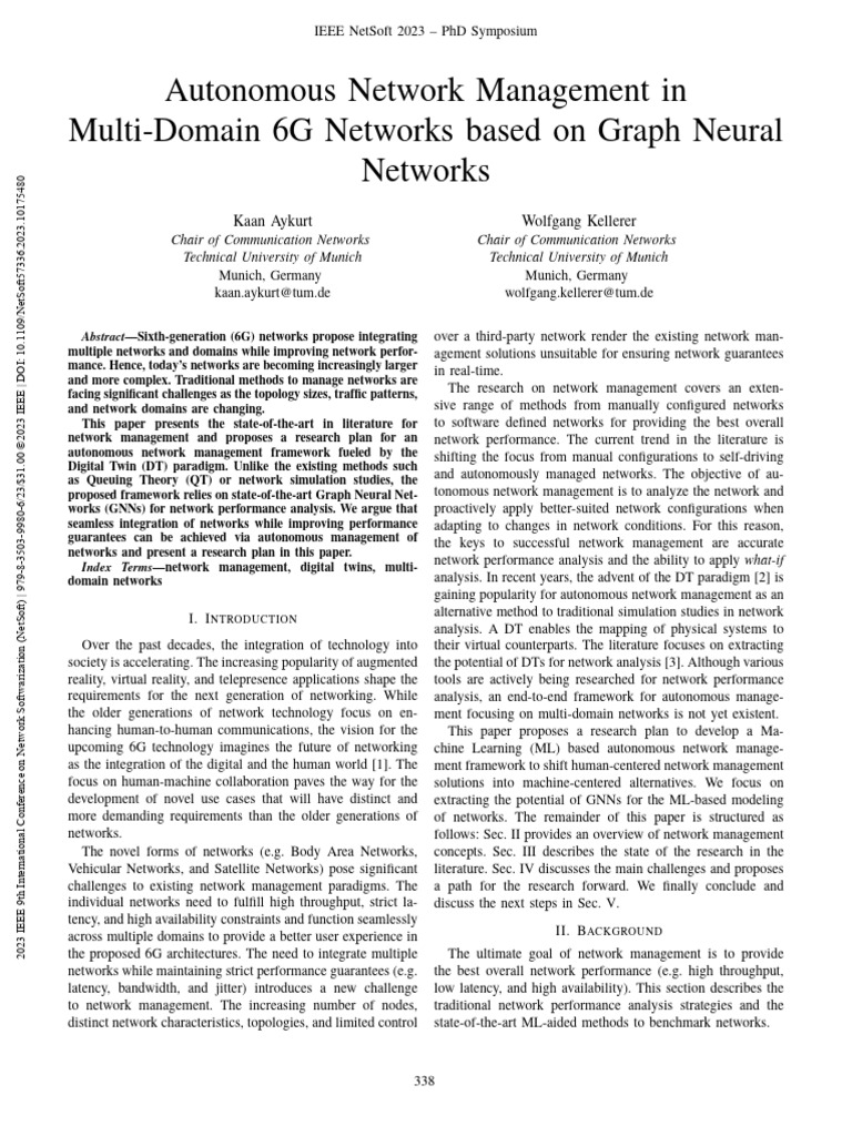 Autonomous Management in Multi-Domain 6G | PDF