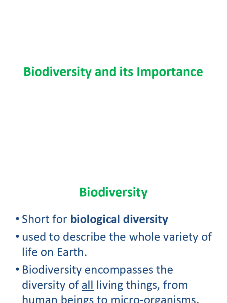 Biodiversity and Its Importance | PDF