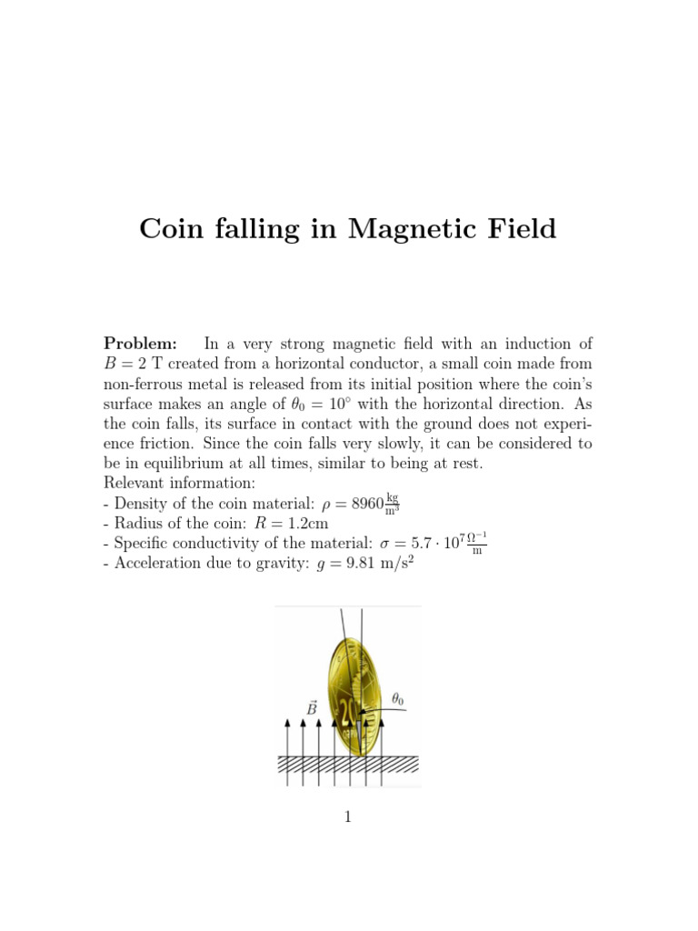 Coin Fall in Magnetic Field Analysis | PDF