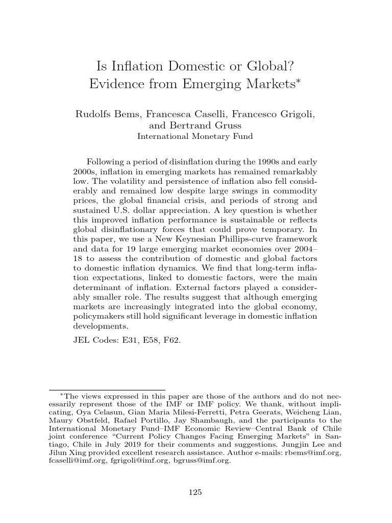 Is Inflation Domestic or Global | PDF | Inflation | Phillips Curve