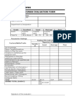 Salesman Evaluation Form