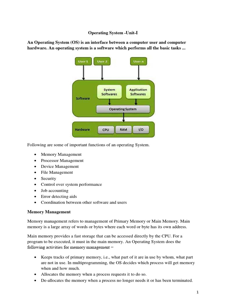 Unit-I OS Notes (Updated) | PDF | Operating System | Bios