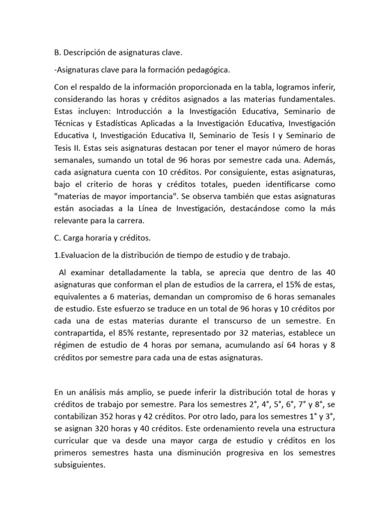Asignaturas Clave y Carga Académica UPN | PDF | Plan de estudios