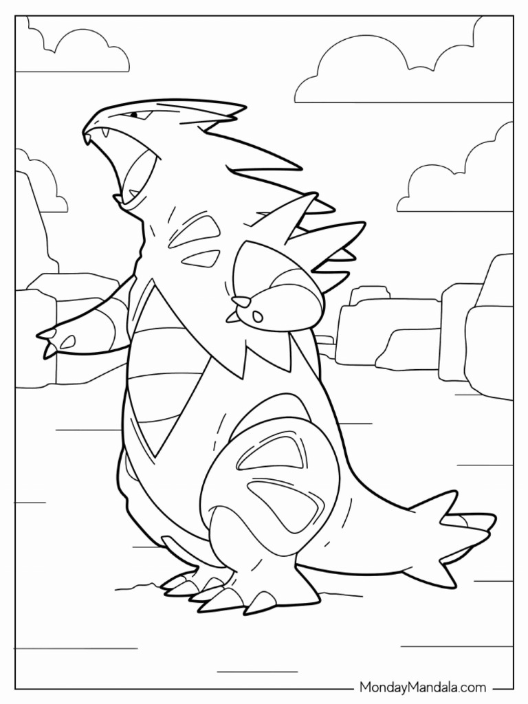 Pokemon Tyranitar Coloring PDF