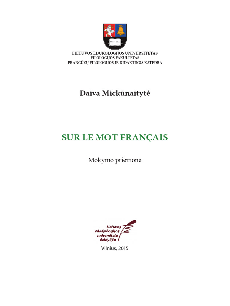 Caractéristiques du mot français | PDF | Nombre grammatical | Grammaire