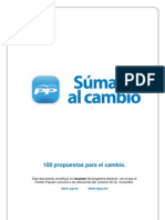 100 medidas para el cambio. Programa electoral del PP 2011. Elecciones Generales.