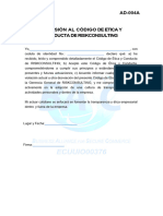 Ad-004a Adhesión Al Código de Etica y Conducta de Riskconsulting