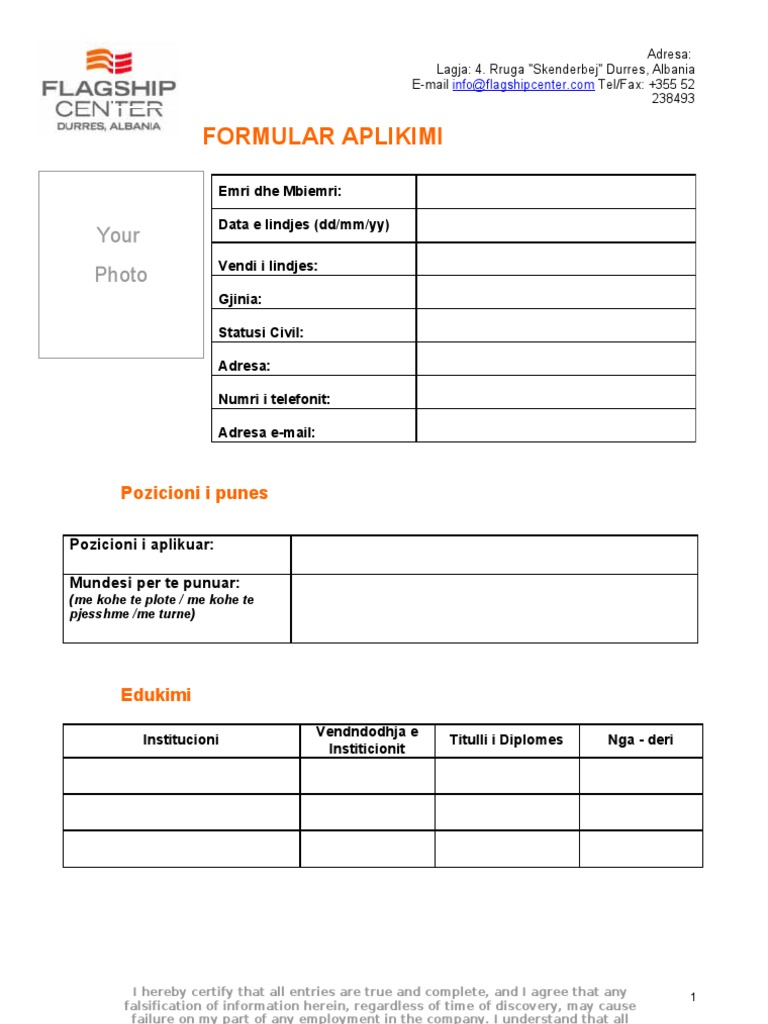 Application Form Office Equipment Computing