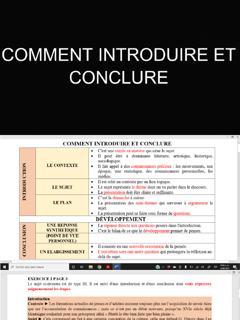 Savoir-Faire - Comment Introduire Et Conclure | PDF