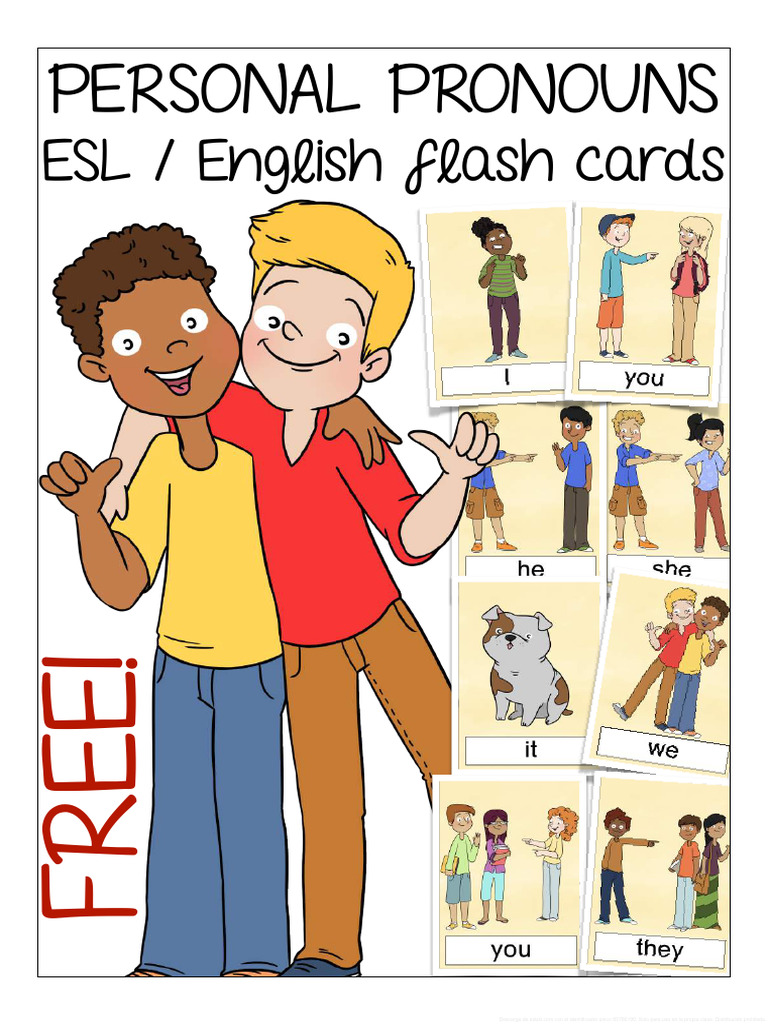 Personal Pronouns English Flash Cards-Compressed | PDF