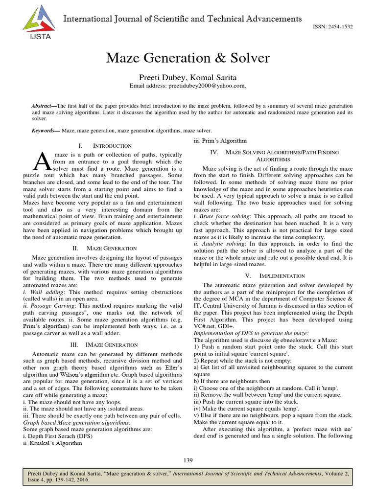 MAZE SOLVER AN ARTIFICIAL INTELLIGENCE PROJECT Using Python | PDF ...