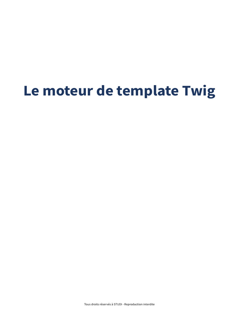 Introduction au moteur de template Twig | PDF