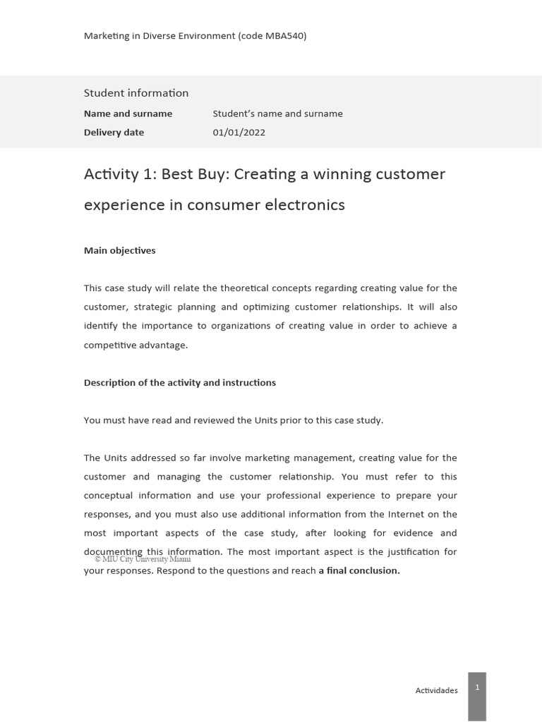 Mba540 act1 activity 1 instructions pdf marketing experience
