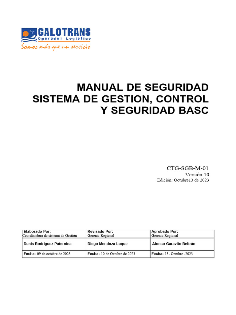 Ctg-sgb-m-01 Manual de Seguridad de Gestion, Control y Seguridad ...