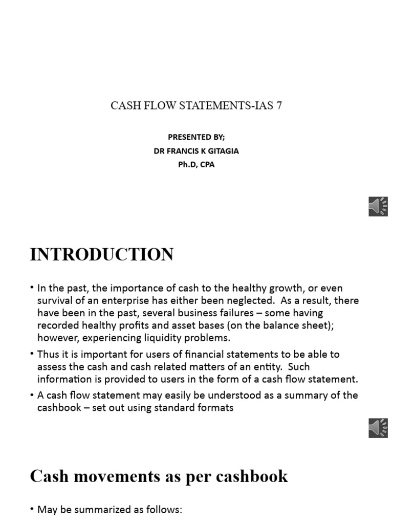 Cash Flow Statements Ias 7 Power Point Presentations Pdf Debt
