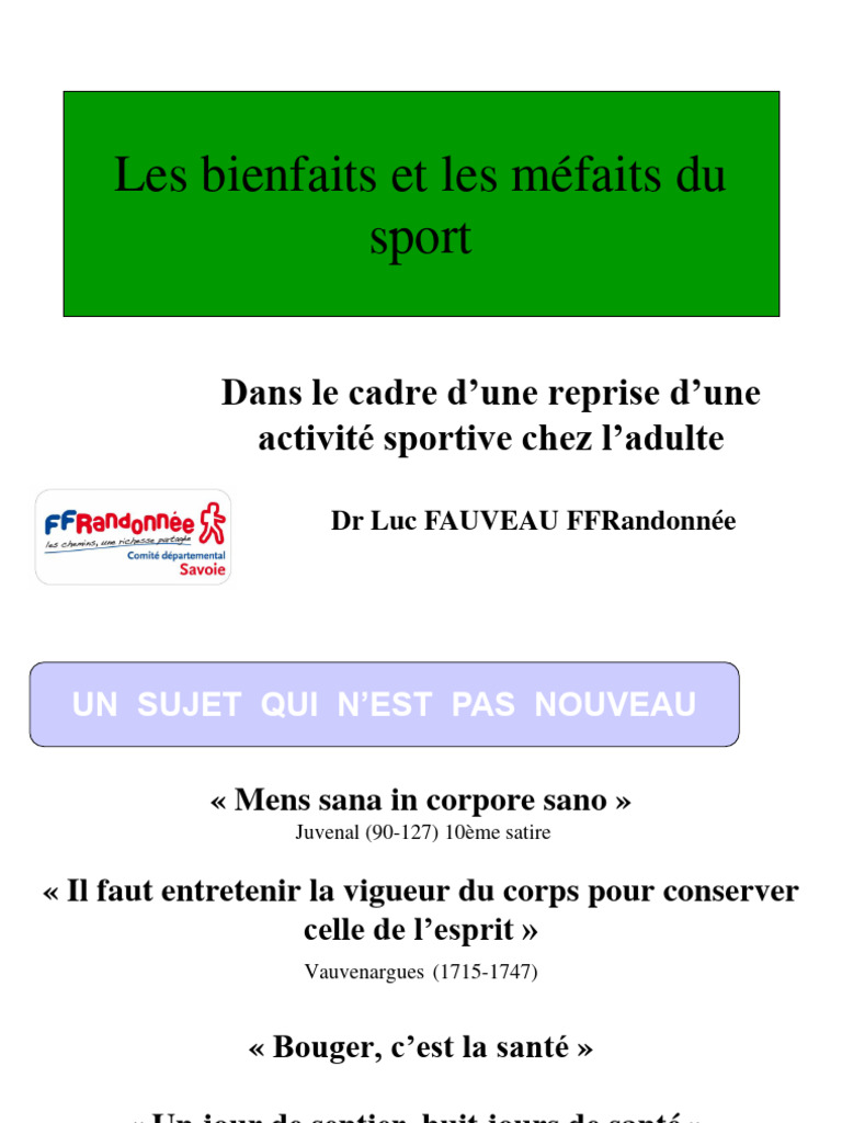 Méfaits et bienfaits du sport | PDF | Obésité | Arrêt cardiaque