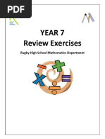 Y7 Review Booklet Answers