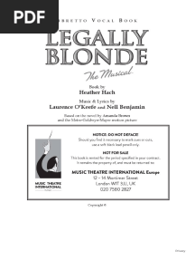 Legally Blonde Full Libretto Vocal Book