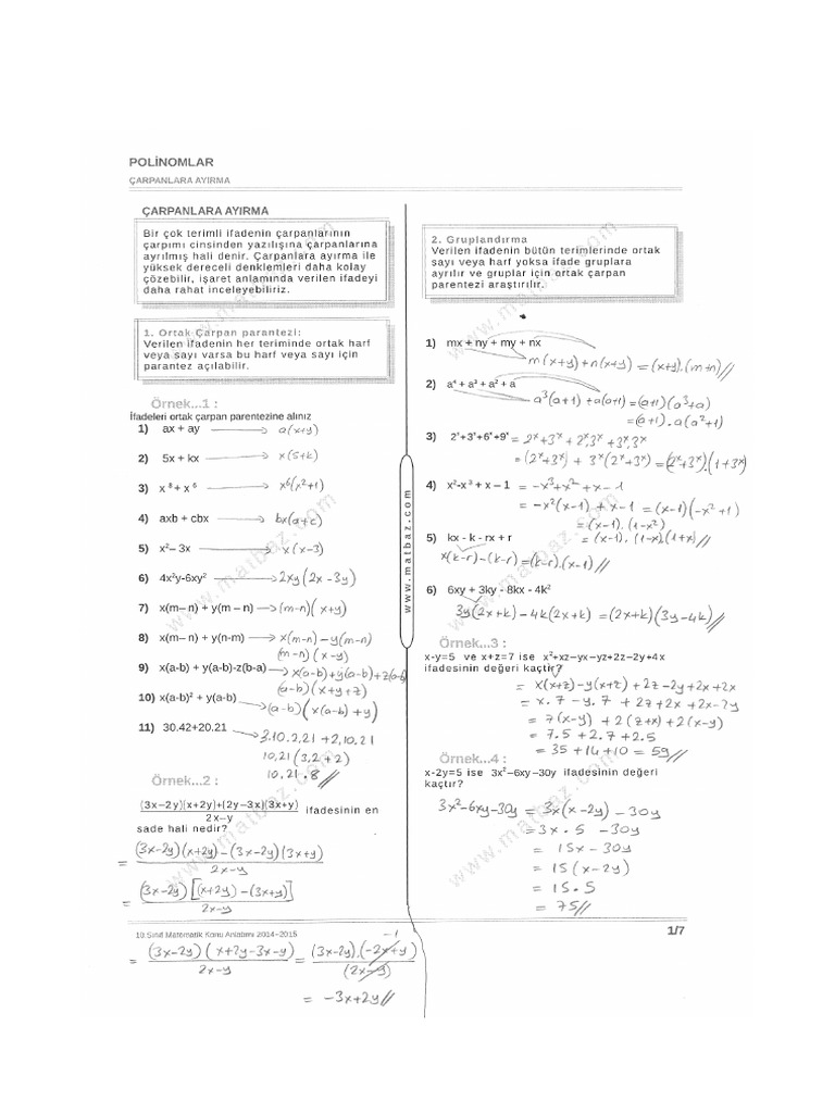 Cozum 10 Mat 63 | PDF