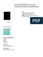 Consumo de Agua Embotellada en Envases Plásticos y Sus Consecuencias para La Salud Familiar y Comunitaria