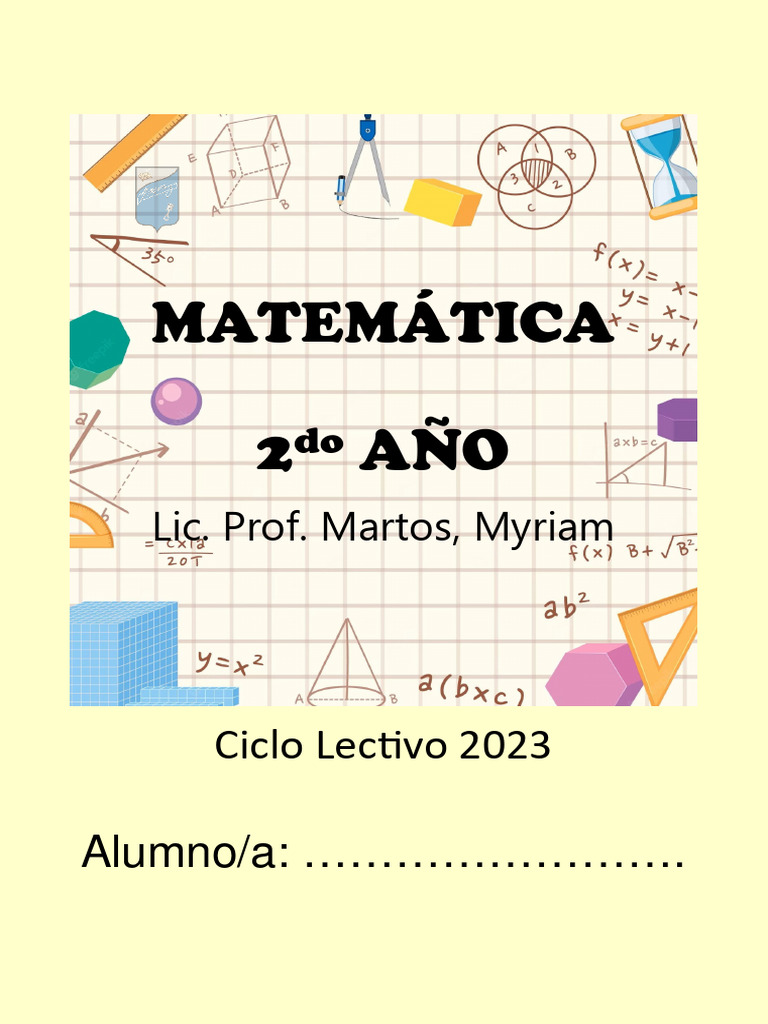 Cuadernillo de Matematica 2do Ao Ciclo Lectivo 2023 | PDF | Entero ...
