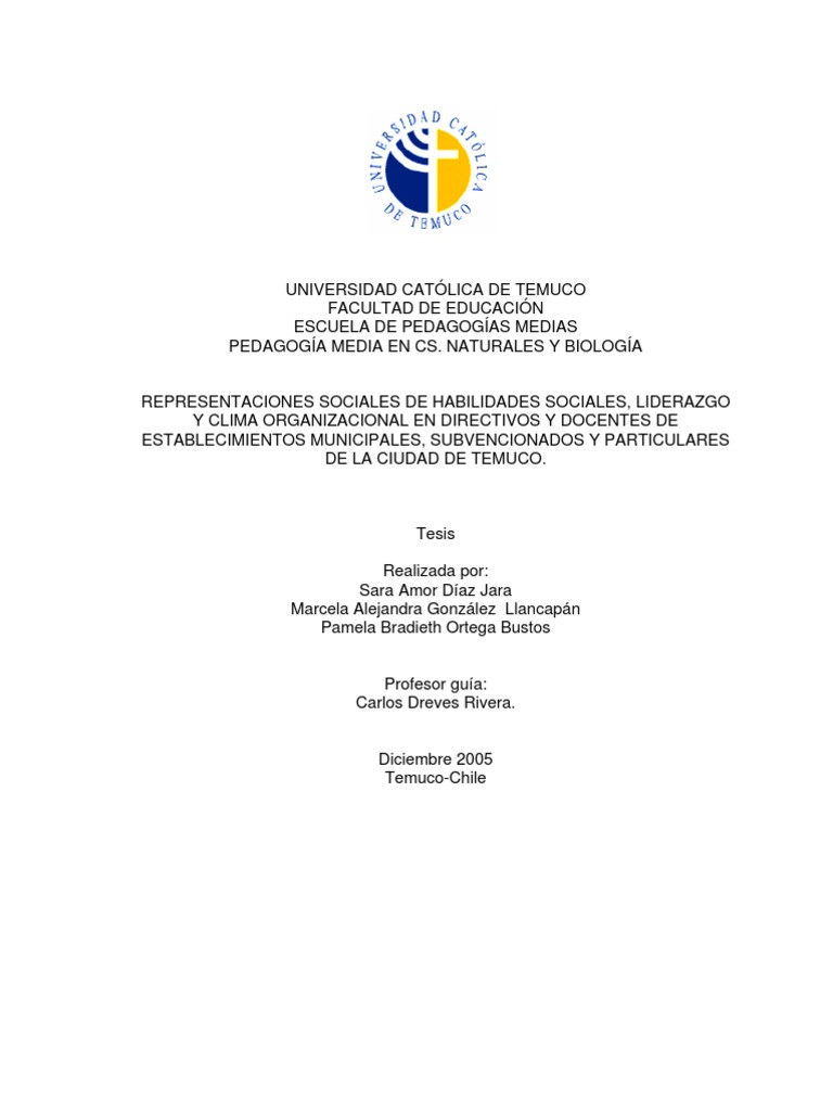ANTECEDENTE des Socilaes, Liderazgo Clima Organizac 