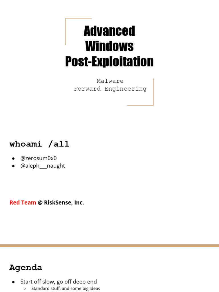 Advanced Windows Post-Exploitation Techniques | PDF | Windows Registry ...