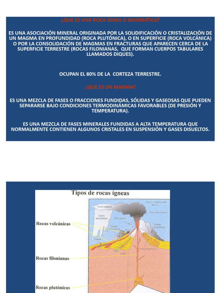 Características de las Rocas Ígneas y Magmas | PDF | Magma | Roca ...