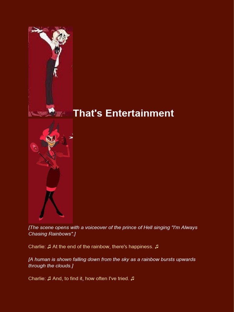Hazbin Hotel - Thats Entertainment | PDF | Mystery, Thriller \u0026 Crime Fiction, image size:768x1024