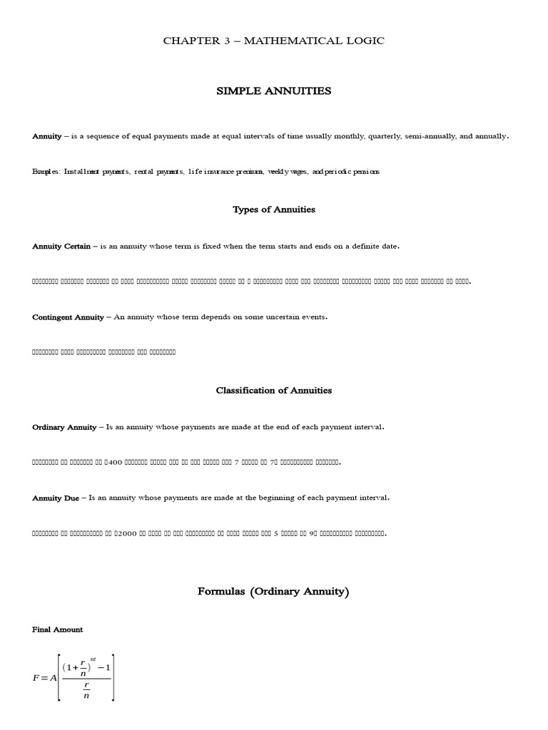 Understanding Simple Annuities and Formulas | PDF