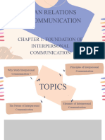 Foundation of Interpersonal Communication