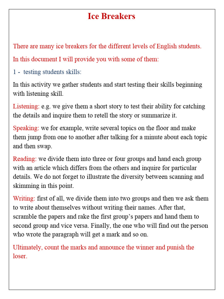 Ice Breakers PDF